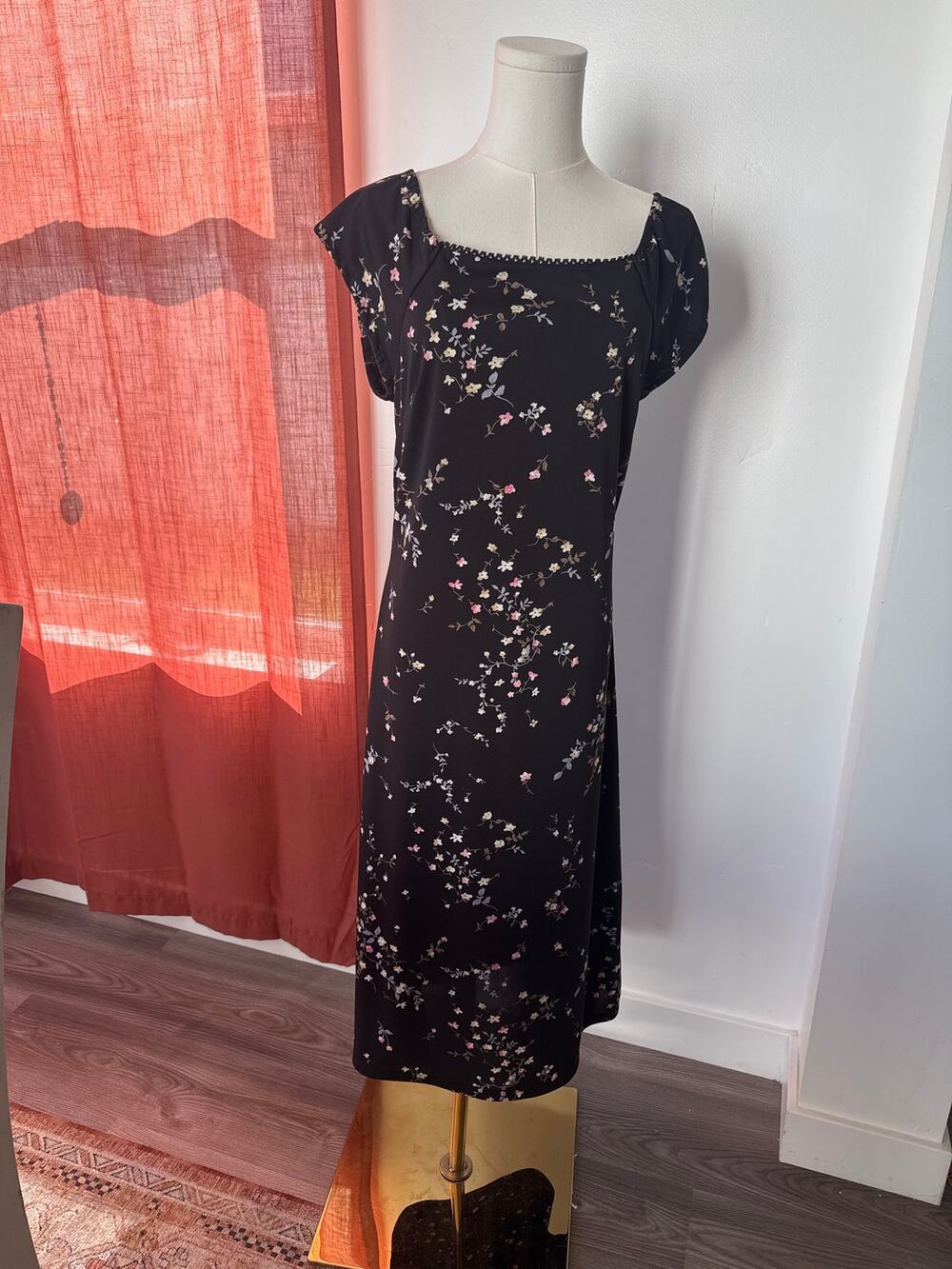 Vintage Ruby Floral Dress Whimsigoth Witchy Alternative Alt Goth Gothic